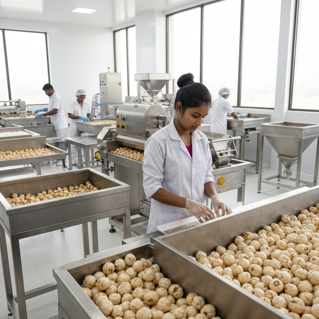 Modern makhana processing facility